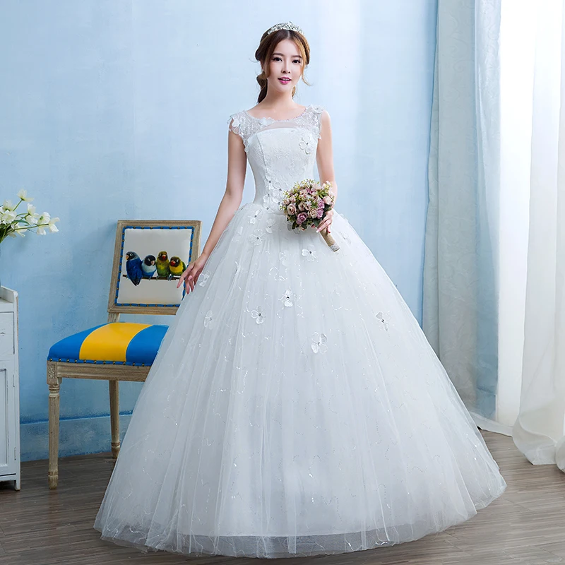 

Fansmile Cheap Robes de Mariee Vintage Lace Up Ball Wedding Dresses 2019 Bridal Dress Real Photo Wedding Gowns FSM-240F