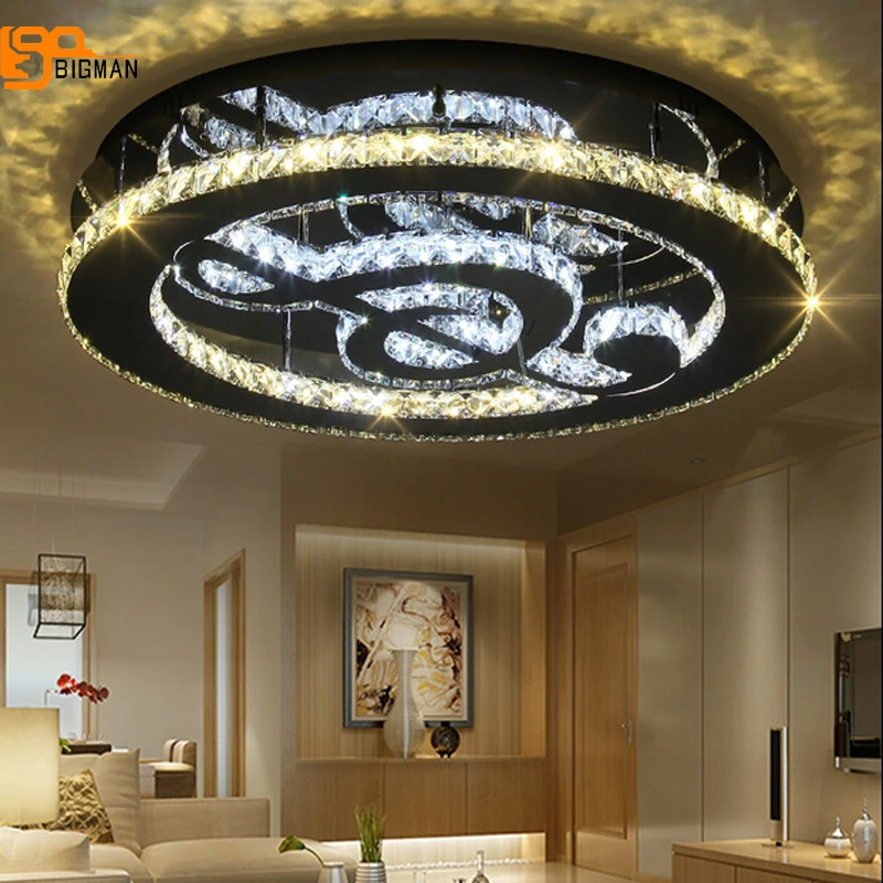 Nouveau K9 cristal moderne plafonnier lampe à LED pour salon