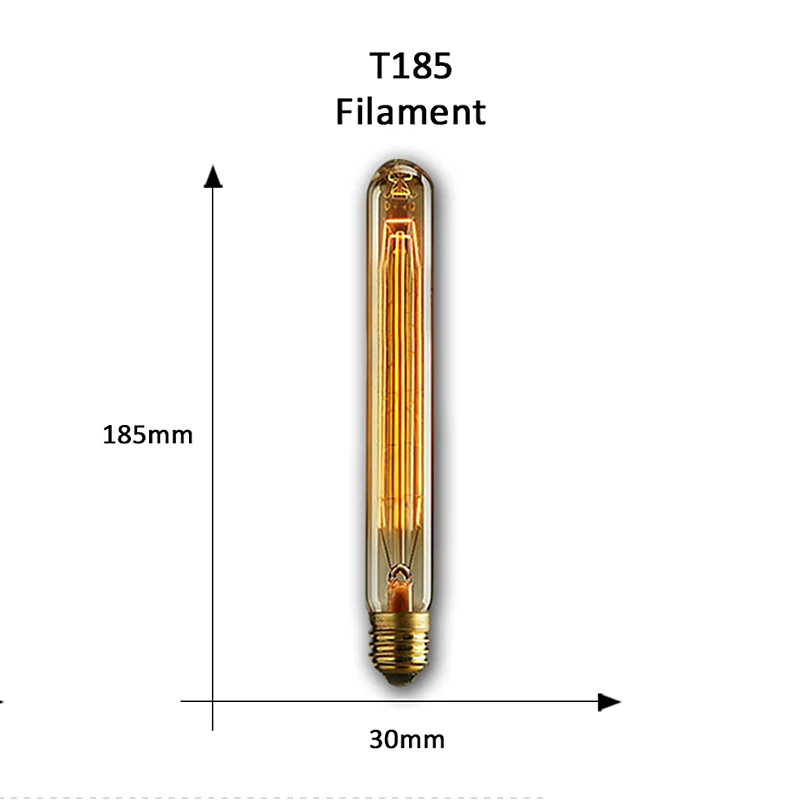 Ретро Edison led светильник лампы E27 220 В 40 Вт ST64 ручной стержень, для кафе гостиная магазин Винтаж промышленная лампа накаливания ампулы светильник лампочка Настенный декор - Цвет: T185