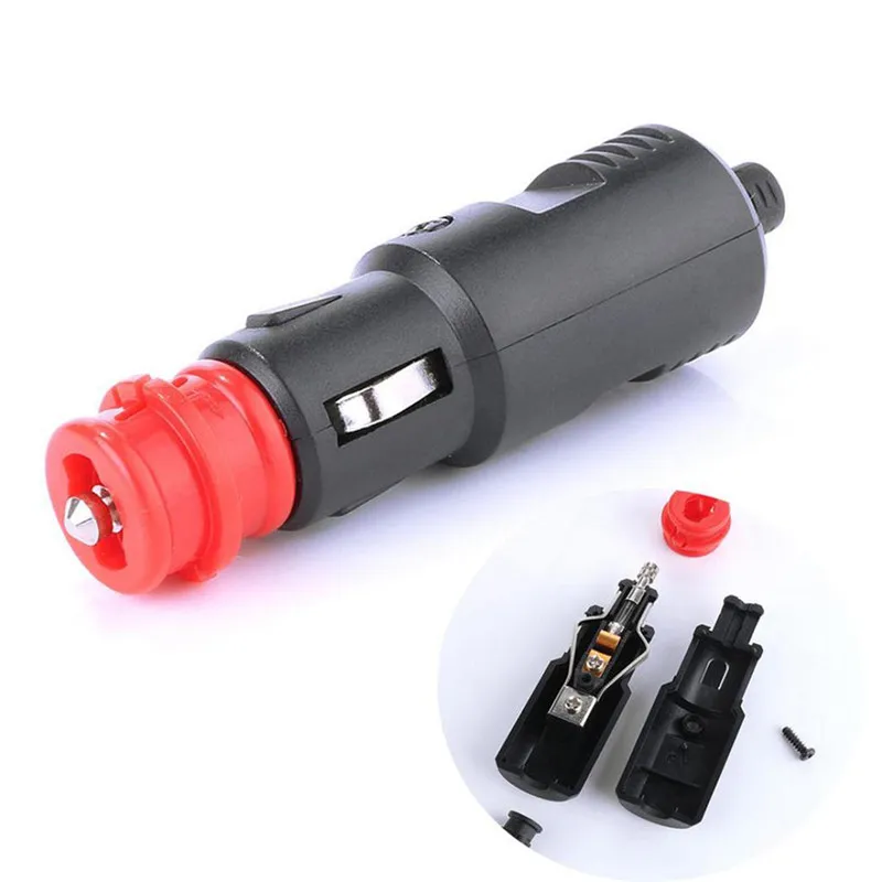 

New 12V-24V Car Cigarette Lighter Power Connection Useful Convenient Stable Secure Cigaret Socket Adaptor Male Plug#294229