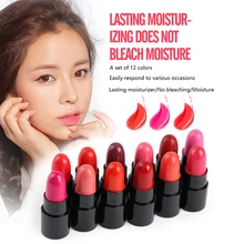 12 цветов/комплект мини милый комплект помад дорожный набор макияж водостойкий блеск для губ цвет Увлажняющая помада образец набор Красота Косметика