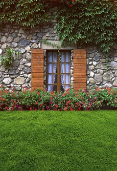 

Colorful Flower Stone House Photography Backdrop Backgrounds Photo Studio Protrait Kit Newborn Baby Shower Wedding Kids Birthday