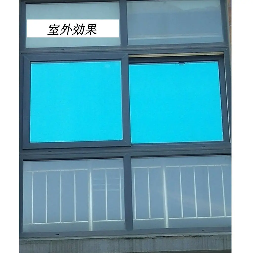 152 см x 2000 см одностороннее зеркало Солнцезащитная шторка для лобового стекла синий серебристый отражающий зеркальный стикер наклейка с надписсью "секретно" Стекло для защиты окон от солнца Ice