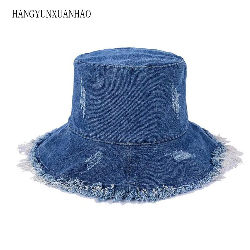 denim wide brim hat