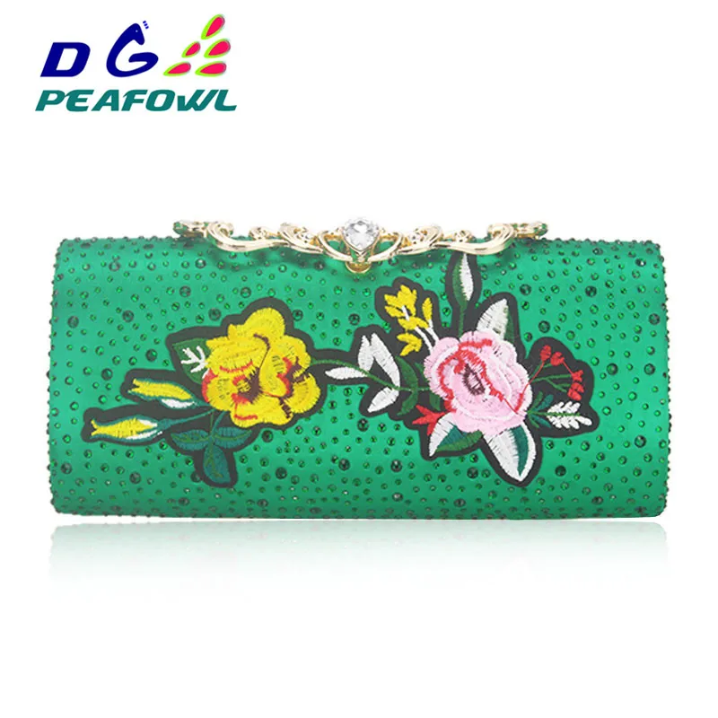 

Toiletny Garment Hasp Party Bags Flower Flap pearl With Chain Women Evening Wedding Bag Slim Handbag Phone Pocket Wallet