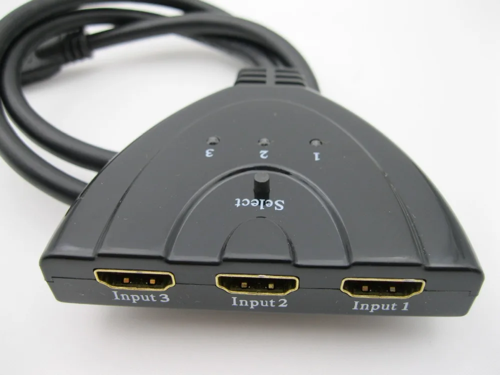 

Hot sell New Mini 3 Port HDMI Switch Male-Female 3x1 HDMI Switcher 3 input 1 output Splitter HDMI Port for HDTV 1080P Video