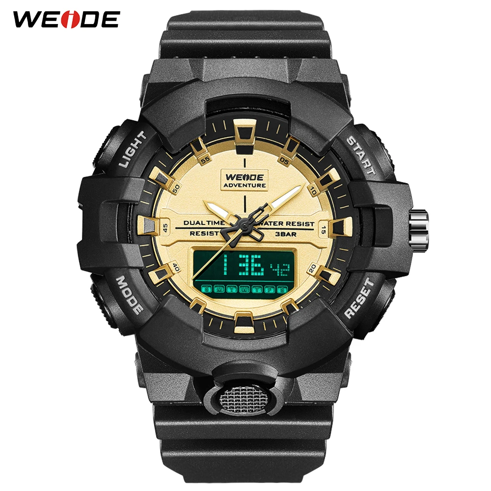 

WEIDE Sports Military Fashion 50 Bar Water Resistant Electronic Digital Clock Alarm Back Light PU Strap Wrist Watches Hour