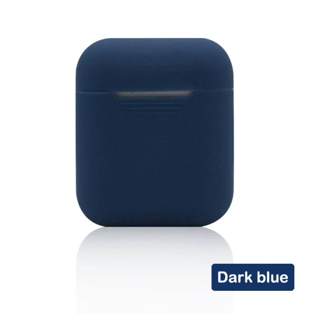Многоцветный силиконовый чехол для Apple Airpods Защитная крышка Анти-потеря беспроводные Bluetooth наушники аксессуары пылезащитный - Цвет: dark blue