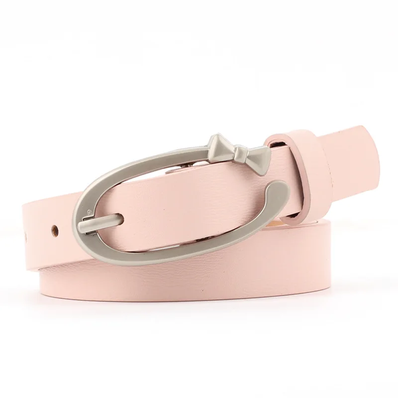 

Elegant Fashionable Leather Belt for Women New Bow Buckle Design Female Hot Casual Dress Clothes Lady Leather Solid Women's Belt