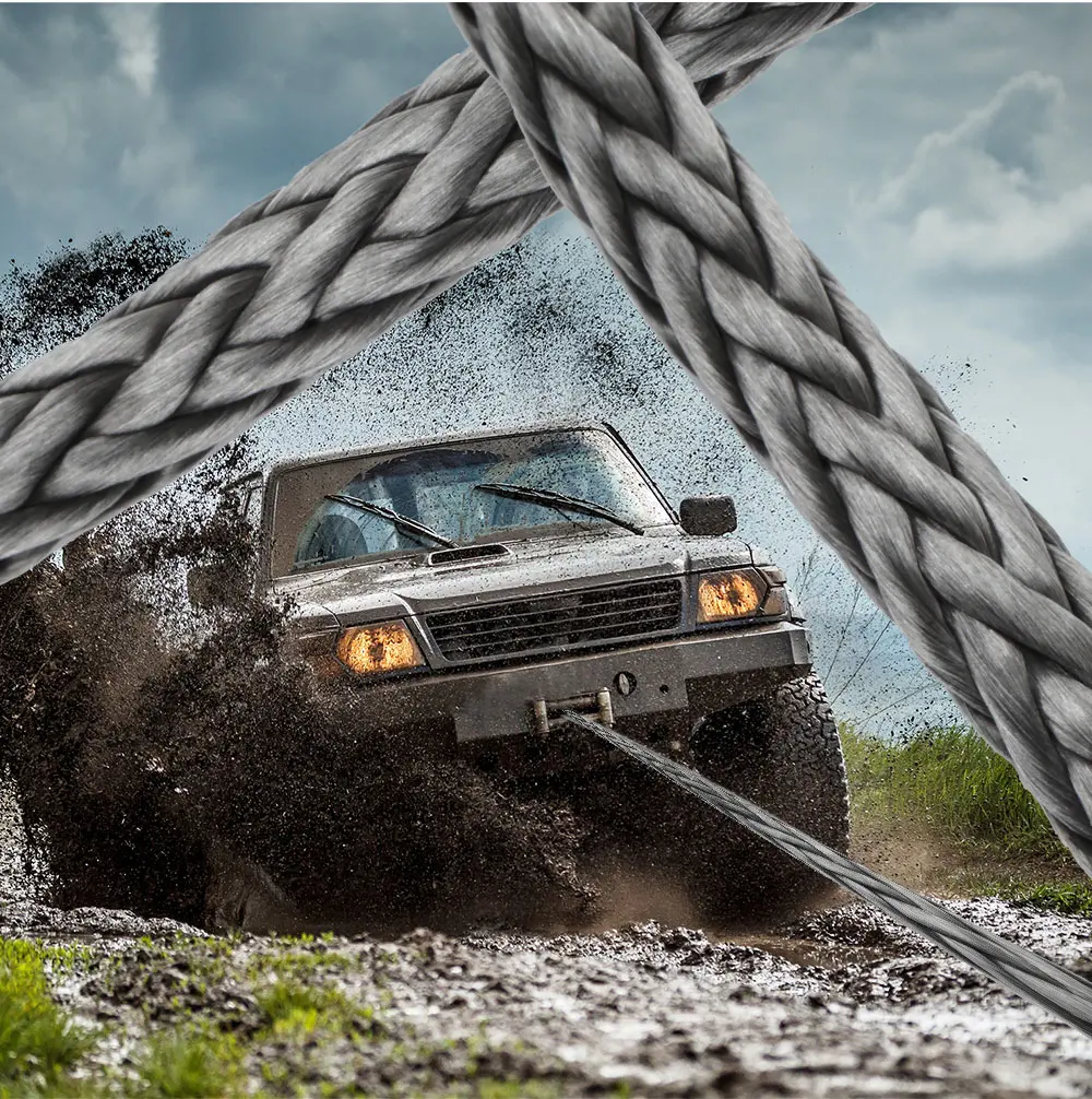 25 m * 12 مللي متر السيارات شد حبل 12000-15000Lbs كسر قوة سيارة التوتير أحزمة المحمولة السيارة أداة