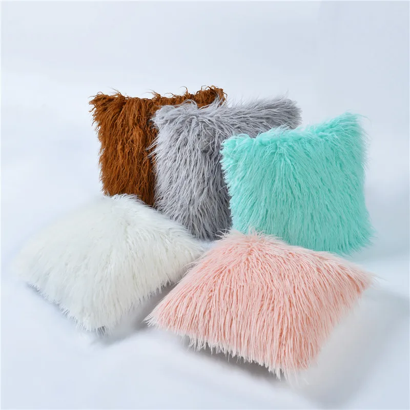 Hap-deer плюшевый мягкий однотонный Меховой чехол для поясничной подушки роскошный