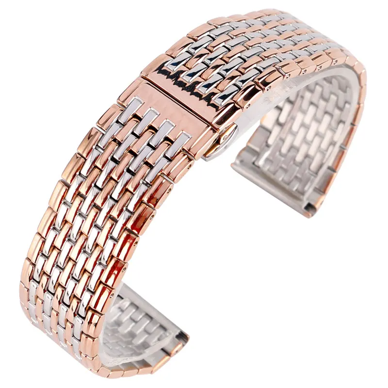 

20/22mm Adjustable Luxury Stainless Steel Watchband Rose Gold Watch Strap Solid Link Replacement Bracelet Gift