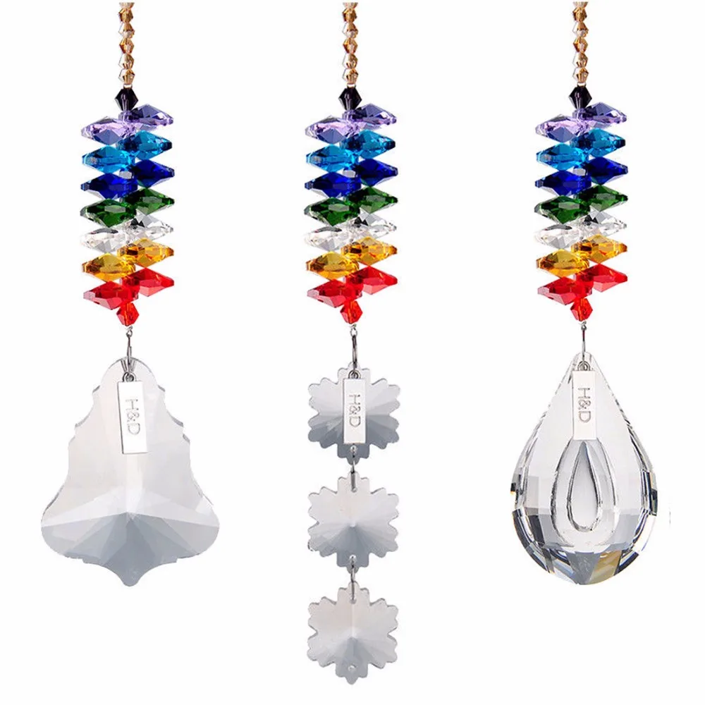 Crystal Suncatcher Rainbow Glass Pendant 3PCS Window Hanging Ornament Home Decor