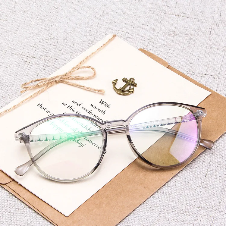 

Korea Computer Student Glasses Women Men Round Oval Eye Glasses Transparent Clear Flat Lens Myopia Prescription Frames 779