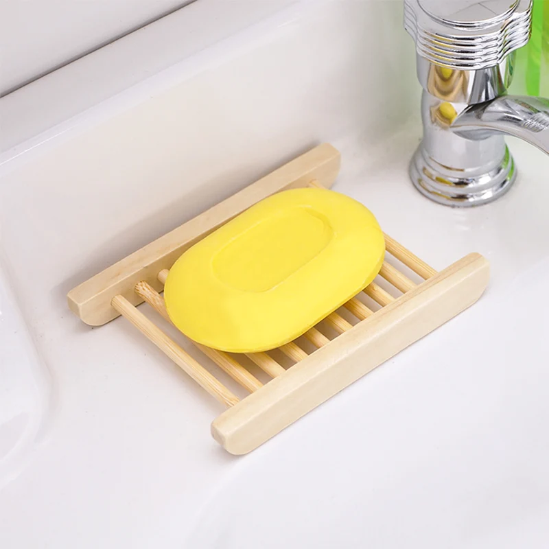 Sale 1PC Eco friendly Wood Soap Holders Bathroom Creative Soap Rack