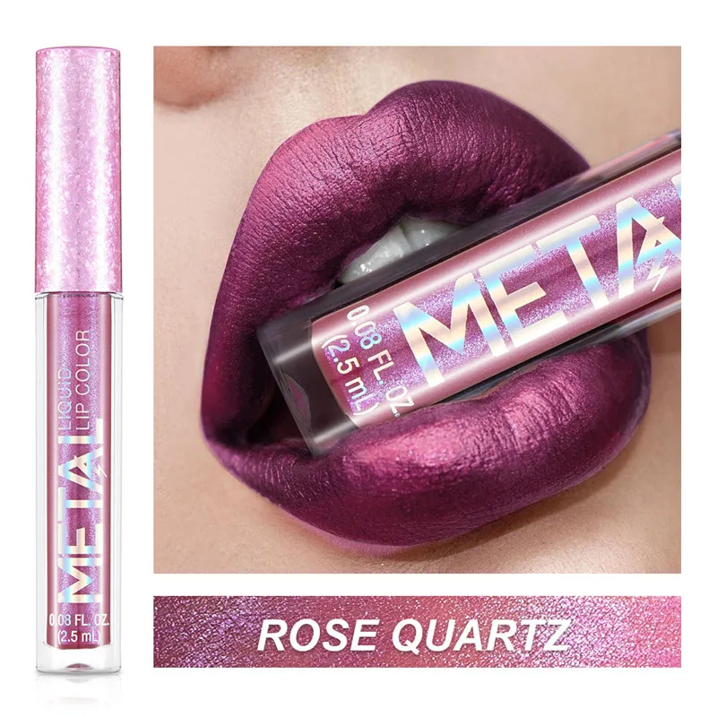

1PCS Glitter Lipstick Liquid Makeup Waterproof Metallic Lip Gloss Set Long-lasting Shimmer Metal Lipgloss Tint Charming Glitter