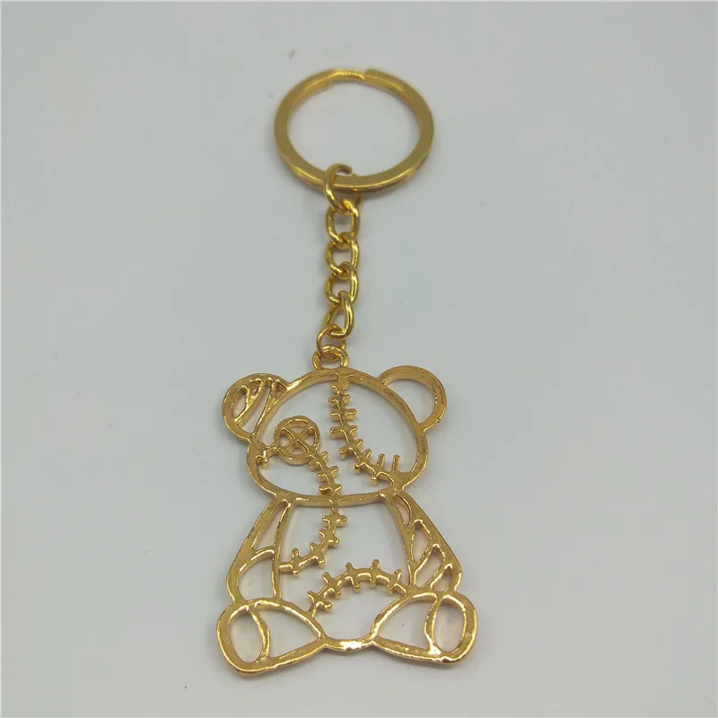 

Cute bear keychain fashion hollow ladies keychain gift Llavero Chaveros small jewelry car bag accessories keychain