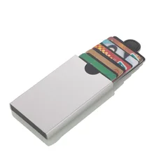 New Aluminium Alloy Anti Rfid Blocking Card Holder ID Bank Card Case Rfid Protection Metal Credit Card Holder 2016 new aluminium alloy employee worker id card holder with lanyard