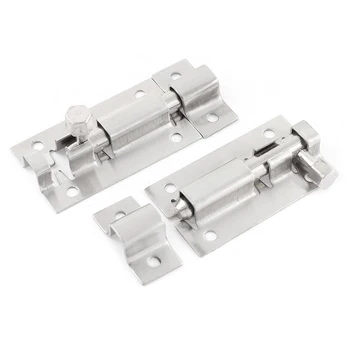 

2 Set Stainless Steel Latch Sliding Door Window Barrel Bolt Hardware 2 inch