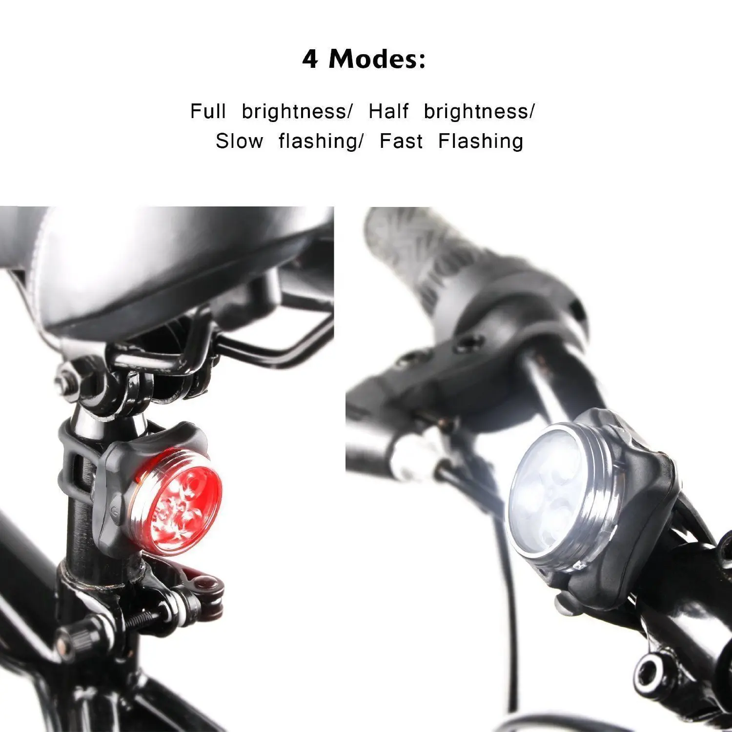 Discount Built-in Battery USB Rechargeable LED Bicycle Light Bike lamp Cycling Set Bright Front Headlight Rear Back Tail Lanterna 4 Modes 10