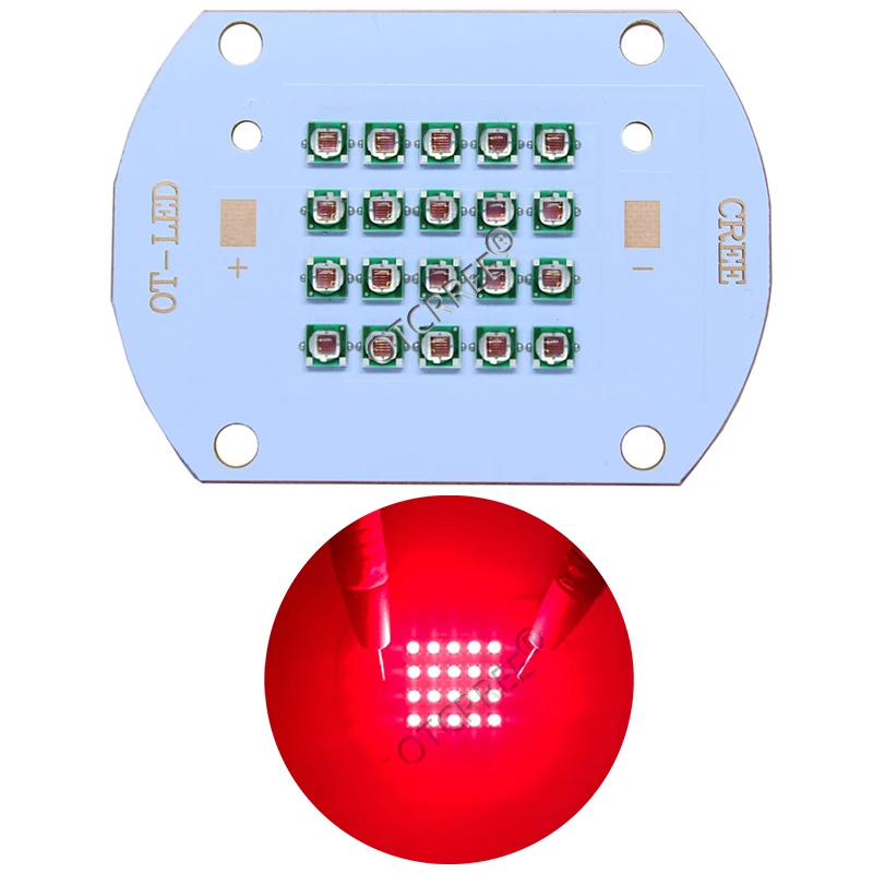 High Power LED Chip 660nm Deep Red LED Grow Light 660 nm 50W 60W COB Emitter+Driver+heatsink+cooler+lens reflector