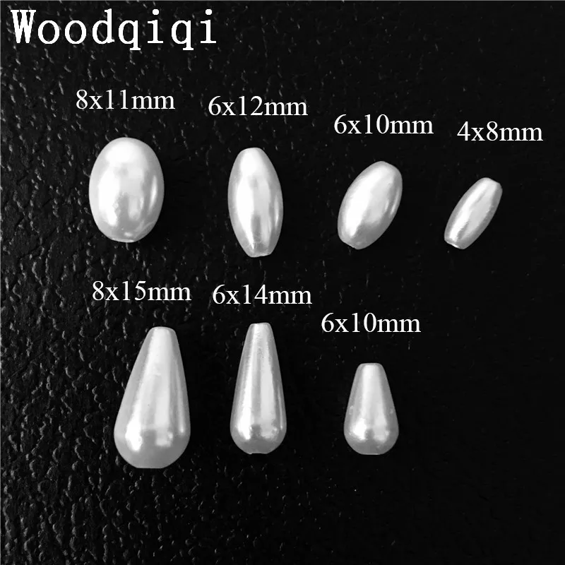 

6x12mm cut and polished white Pearl Beads ivory rice shape Smooth - 500 Pieces Plastic Pearl Beads For Jewelry Making