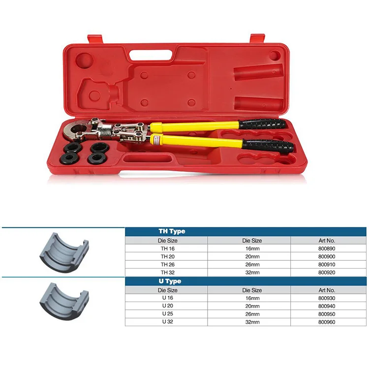 Pex обжимной инструмент 16-32 мм трубы обжимные инструменты Manuanl обжимные инструменты CW-1632 с U, TH, V, M, VAU или 10-300mm2 обжимные штампы - Цвет: TH and U dies