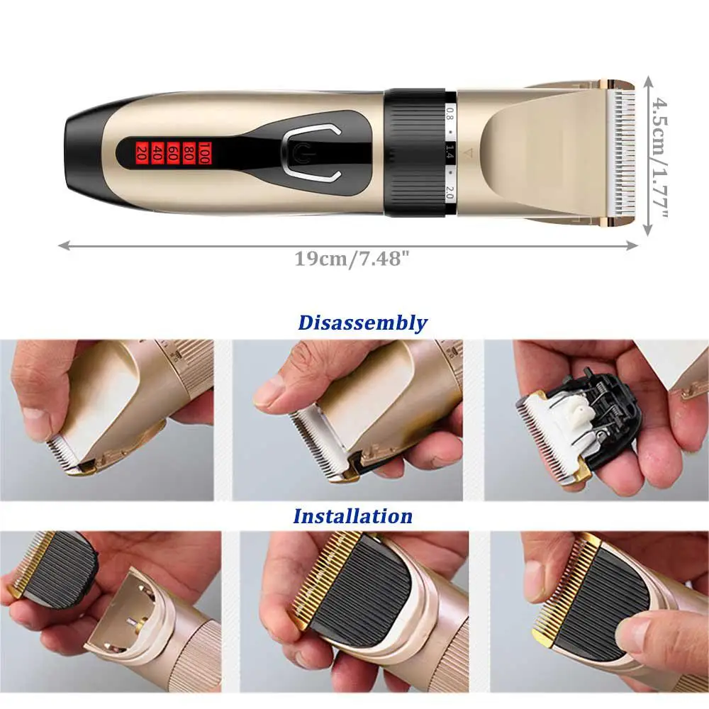Waterproof Multi-function Professional Electric Hair Clipper Set 5-gear Free Ajustment USB Charging Hair Trimmer Electric Cutter