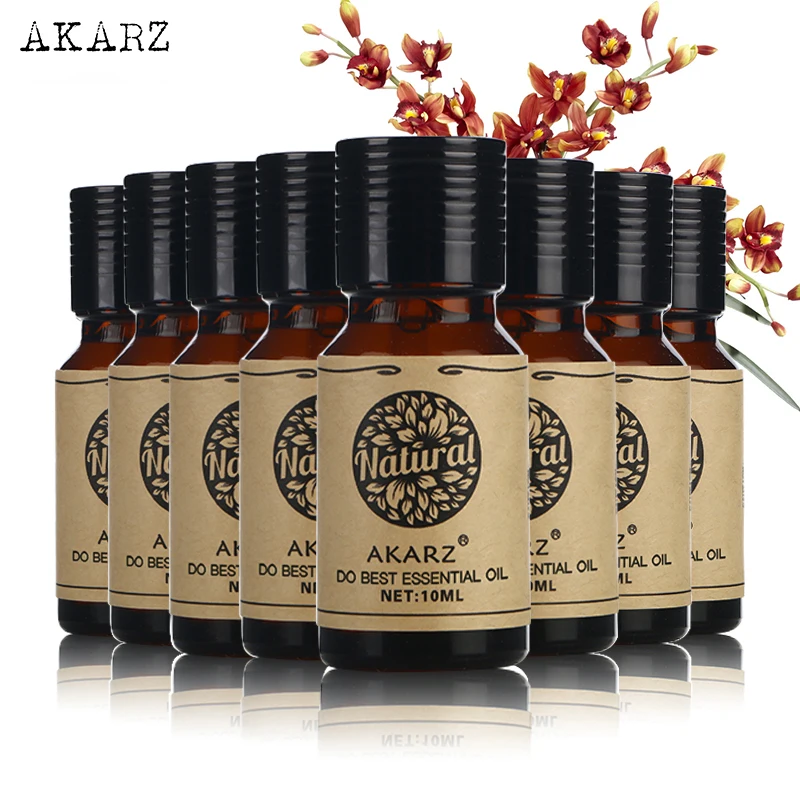 

AKARZ Value meal camellia flower Vanilla Grapefruit Angelica Frankincense Lily Rosemary Lotus essential Oils 10ml*8