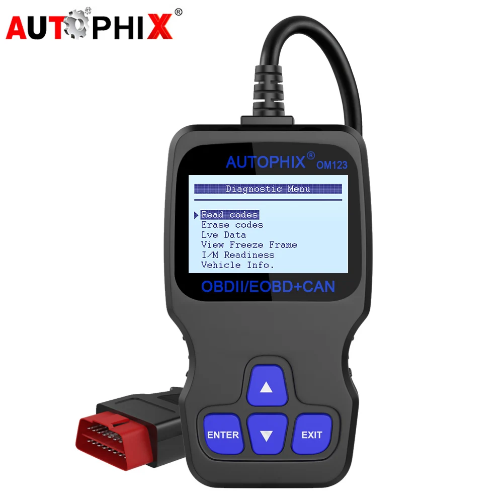 Autophix Om123 OBD2 считыватель кода сканер OBD 2 диагностическое приспособление для