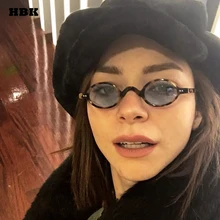 HBK новые модные круглые солнцезащитные очки в стиле ретро для Для женщин UV400 снимите небольшой Пластик леопардовой расцветки синего/розового/белого/Одежда высшего качества солнцезащитные очки Для мужчин