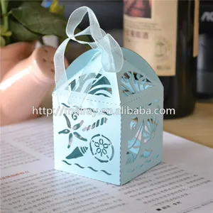 Beautiful sea shell shape beach wedding favor box laser cut gift box