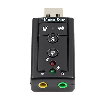 

7.1 USB Sound Card USB to Jack 3.5mm Headphone Audio Adapter Microphone Sound Card For Mac Win Compter Android