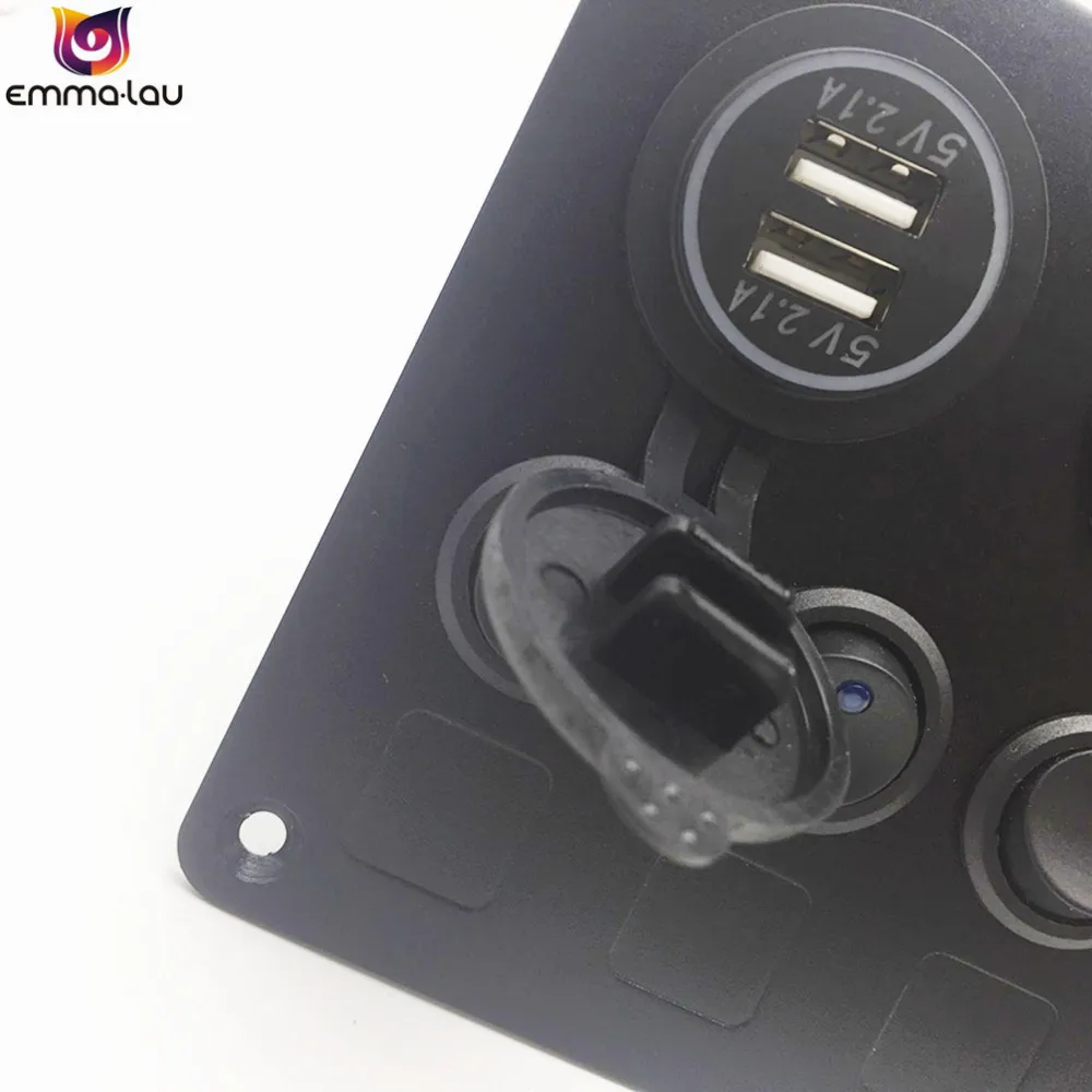 Зарядное устройство с двумя USB разъемами 2 1 А + светодиодный вольтметр розетка