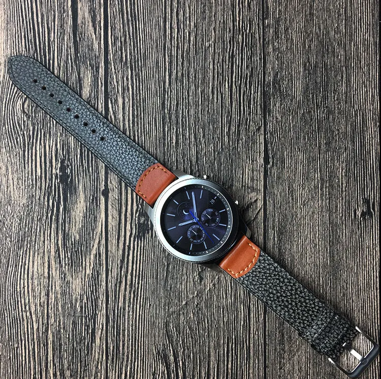For Samsung Gear S3 Leather Watch band reloj hombre marca de lujo For Huawei Watch Strap For Huami Amazfit 1 2 (3)
