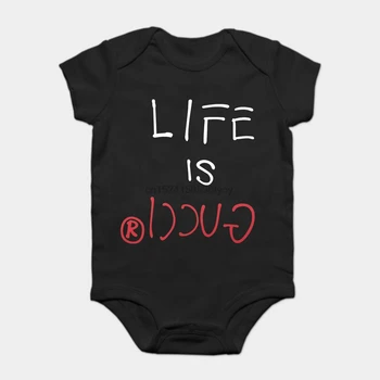 

Baby Onesie Baby Bodysuits kid t shirt 100% Cotton Custom Printed life is guci