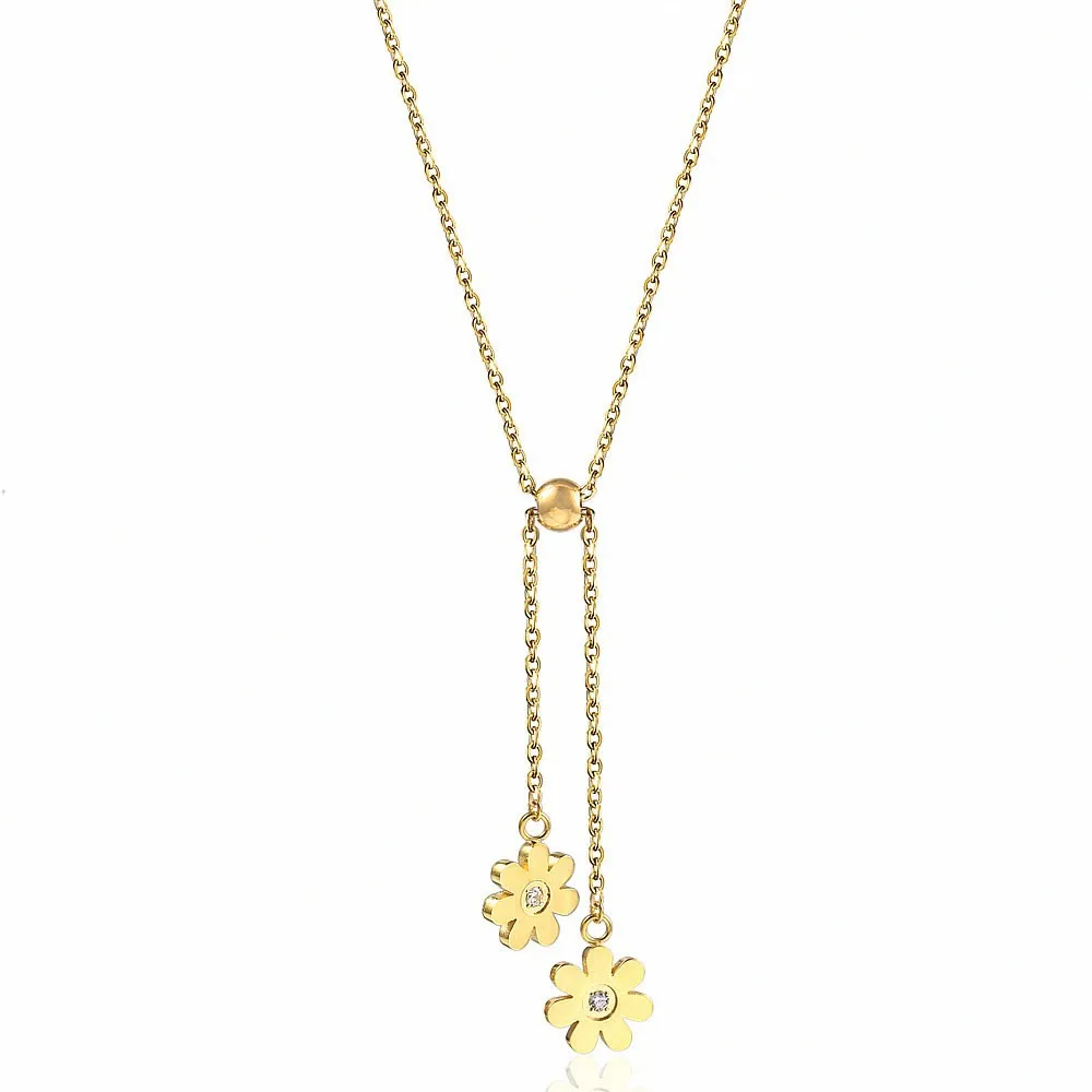 

Fashion stainless steel chain clavicle flower necklaces & pendants women long necklace gold women personalized jewelry gifts