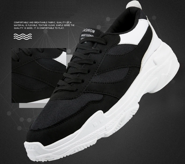 Men's Casual Shoes Chunky Sneakers' Platform Breathable Shoes Men Sneakers Classic White Trainers Sneakers With Platform Spring (11)