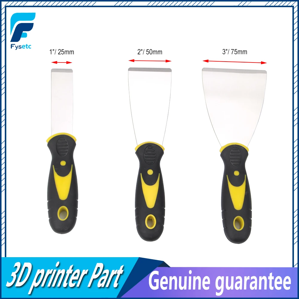 

Removal Tools Kit Putty Knife 1" 2" 3" Set Stainless Steel Putty Scrapers Tool for 3D Printer Heated Bed Platforms With Box