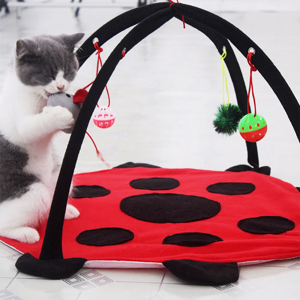 Multifunctional Cat Activity Playing Tent Cat Bed Pad Mat With Hanging