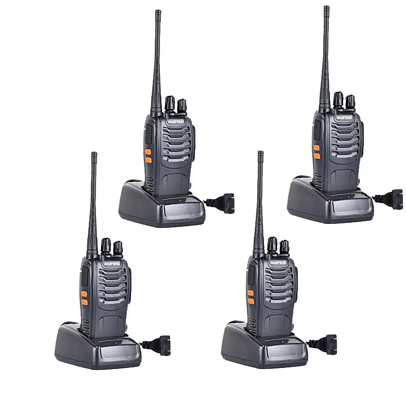 

4 PCS Black BAOFENG BF-888S UHF:400-470MHz Professional Portable two way radio Baofeng BF 888S WalkieTalkie With earpiece