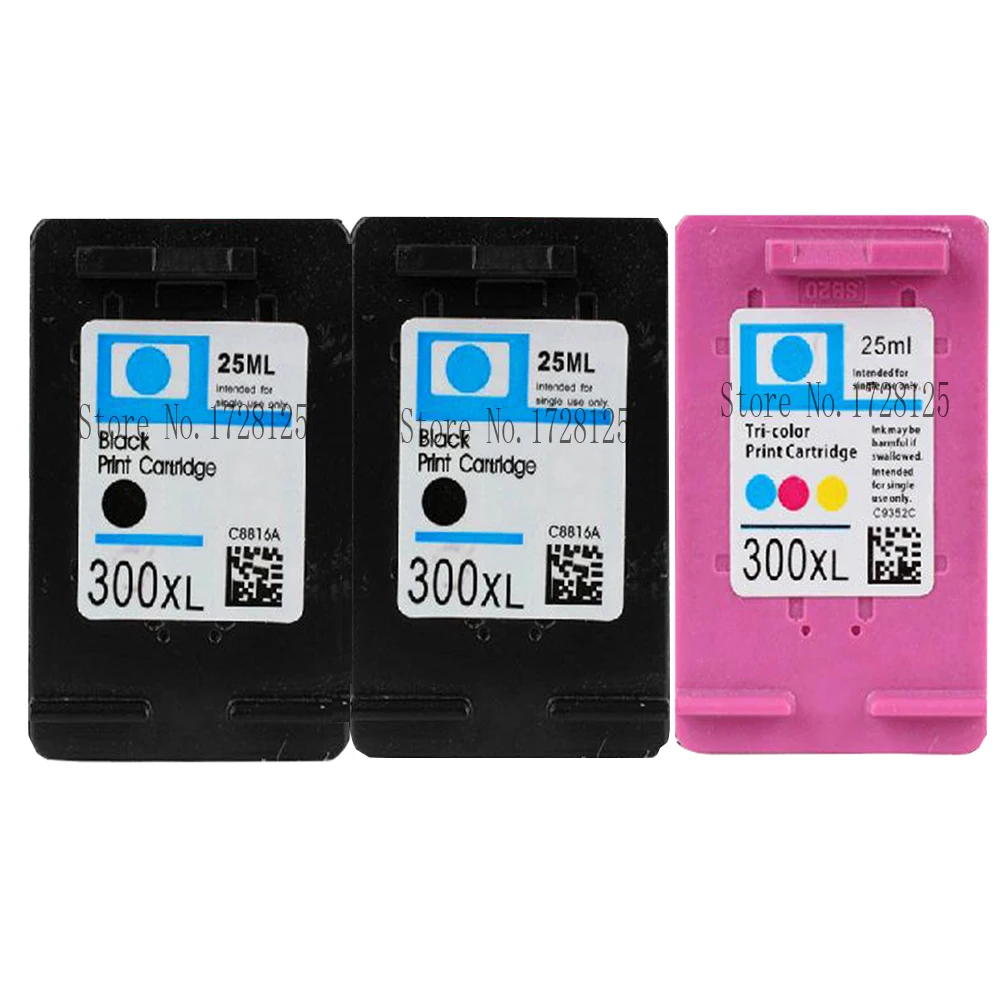 3x Refilled HP 300 XL Replacement ink cartridge fo hp Deskjet F2400
