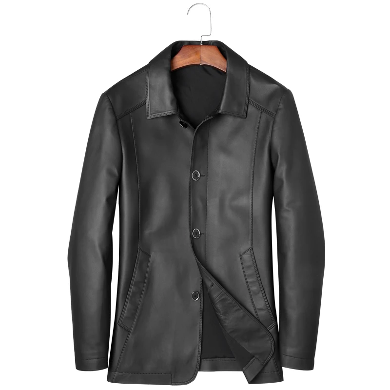 

Men's Sheepskin Jacket Smart Casual 2019 Autumn New Genuine Leather Coat Real Natural Leather Jackets Outerwear