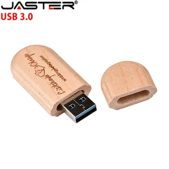 

JASTER USB 3.0 Small oval wood bile usb flash drive 4GB 8GB 16GB 32GB 64GB USB flash drive memory stick LOGO customized gifts