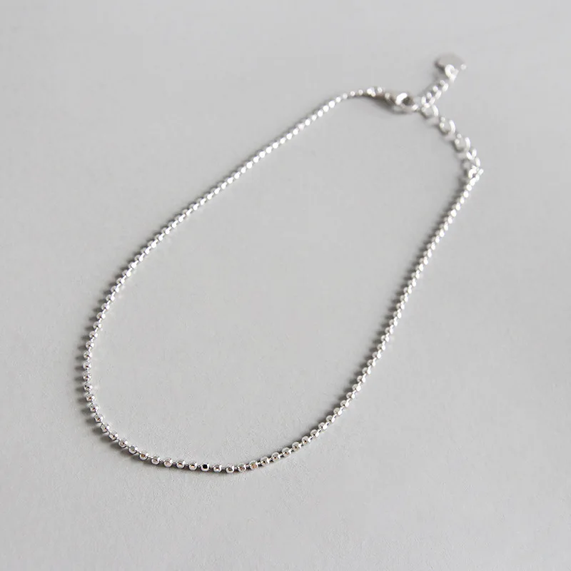 Beautiful Shining Balls Chain 925 Sterling Silver Anklet