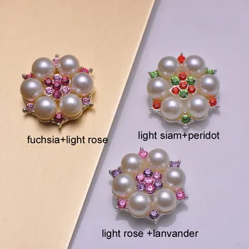 

(M0470C-2) 26mm diameter metal rhinestone embellishment ,colorful stone,three styles, ,flat back