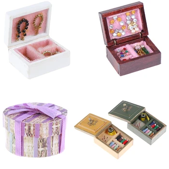 

Doll Houses Sewing Box Lid Toolkit Toolbox / Jewelry / Medical Box / Artist Paint Pen / Gift Box 1:12 Scale Dollhouse Miniature