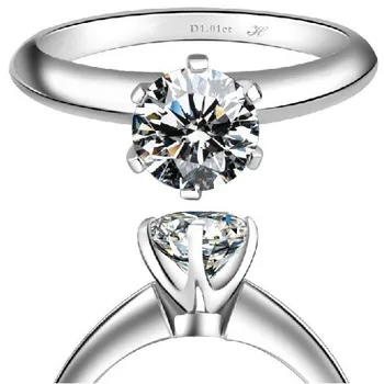 

Moonlight 3Ct Stunning Simulate Diamond Rings Genuine 14K White Gold Rings Charming Luxury Jewelry Engagement Rings for Women