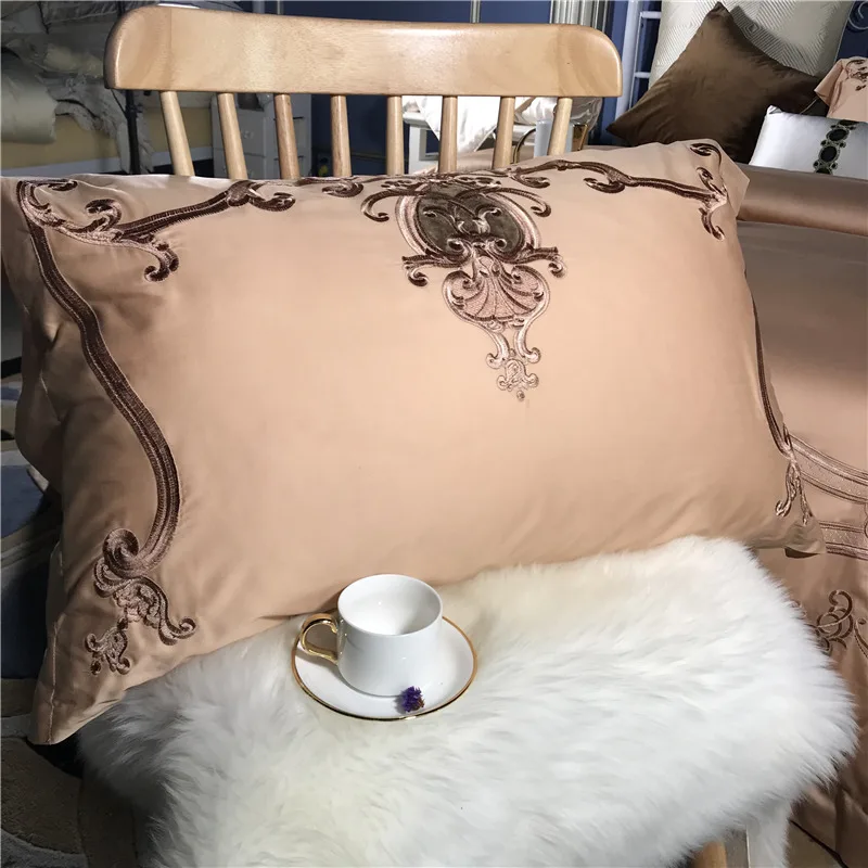 Cheap Royal Egyptian embroidery luxury cotton camel 4/6 oversize bed covers, oversize bed sheets, down quilt covers/flax pillowcases 13
