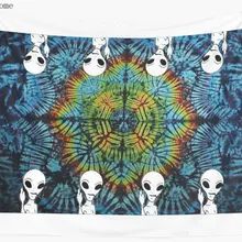 Tie Dye Alien Salute настенный гобелен покрытие пляжное полотенце пледы одеяло коврик для пикника Йога украшение дома